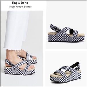New! rag & bone | Megan Navy Gingham Sandals